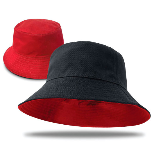 Reversible School Bucket Hats Black Red